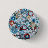 Moderne kleurrijke kunst- en ambachtspatronen ronde button 3,2 cm (Voorkant)