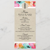 Moderne kleurrijke lente Bloemen Waterverf Menu Ka (Voorkant)