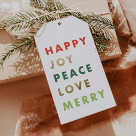 Moderne Kleurrijke Lettertype Vakantie Kerstmis Cadeaulabel