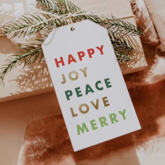 Moderne Kleurrijke Lettertype Vakantie Kerstmis Cadeaulabel