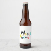 Moderne, kleurrijke, leuke, coole, trendy Hocus Po Bier Etiket (Voorkant)