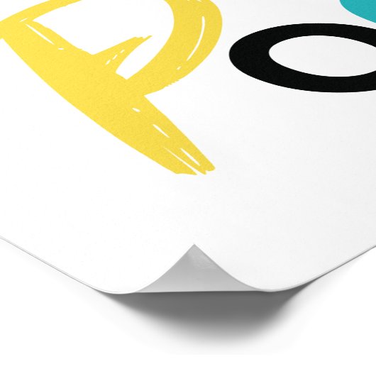 Moderne, kleurrijke, leuke, coole, trendy Hocus Po Poster (Hoek)