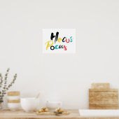 Moderne, kleurrijke, leuke, coole, trendy Hocus Po Poster (Keuken)