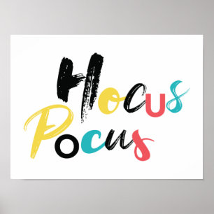 Moderne, kleurrijke, leuke, coole, trendy Hocus Po Poster