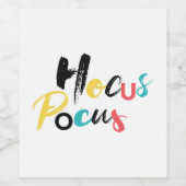 Moderne, kleurrijke, leuke, coole, trendy Hocus Po Wijn Etiket (Enkel label)