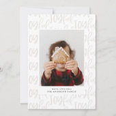 Moderne, kleurrijke leuke familiefoto kerstmis feestdagenkaart (Voorkant)