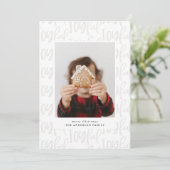 Moderne, kleurrijke leuke familiefoto kerstmis feestdagenkaart (Staand voorkant)