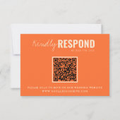 Moderne kleurrijke leuke QR-code grillige bruiloft RSVP Kaartje (Voorkant)