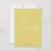 Moderne Kleurrijke Leuke Retro Bruiloft Behuizing RSVP Kaartje (Achterkant)