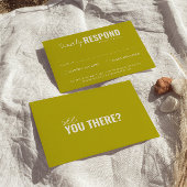 Moderne kleurrijke leuke retro grillige bruiloft RSVP kaartje