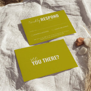 Moderne kleurrijke leuke retro grillige bruiloft RSVP kaartje