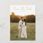 Moderne Kleurrijke Leuke Retro Whimsical Foto Brui Save The Date (Voorkant / Achterkant)