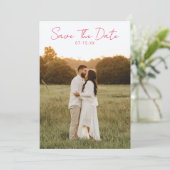Moderne Kleurrijke Leuke Retro Whimsical Foto Brui Save The Date (Staand voorkant)