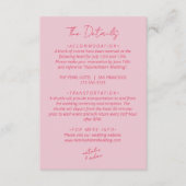 Moderne Kleurrijke Leuke Warme Retro Bruiloft Deta Informatiekaartje (Voorkant)