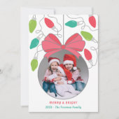 Moderne Kleurrijke Lichten Foto Kerst Kaart (Voorkant)