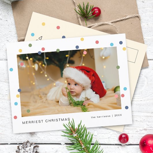 Moderne kleurrijke lichtfoto feestdagenkaart