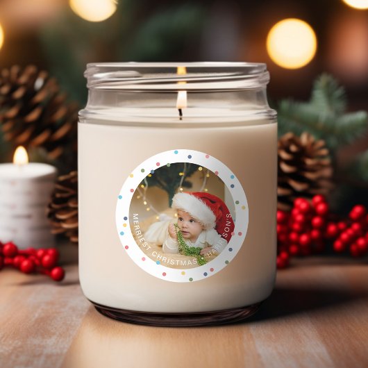 Moderne kleurrijke lichtfoto ronde sticker