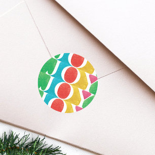 MODERNE kleurrijke LIEFDE VREDE VREUGDE vrolijke K Ronde Sticker