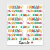 MODERNE kleurrijke LIEFDE VREUGDE KERSTMIS Sticker (Vel)