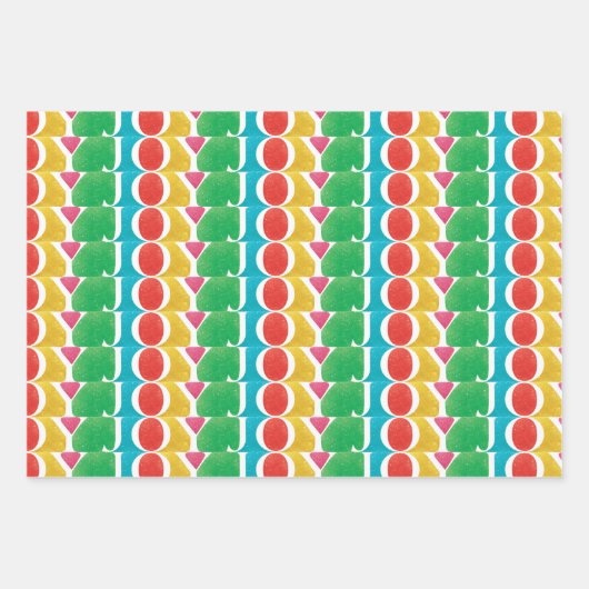 MODERNE kleurrijke LIEFDE VREUGDE Vrolijke Kerstmi Inpakpapier Vel (Voorkant 3)