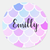 Moderne kleurrijke, liefdevolle Mermaid Seamless P Ronde Sticker (Voorkant)