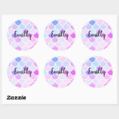 Moderne kleurrijke, liefdevolle Mermaid Seamless P Ronde Sticker (Vel)