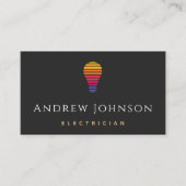 Moderne Kleurrijke Lightbulb Elektricien Minimalis Visitekaartje (Voorkant)