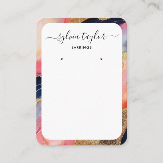 Moderne kleurrijke lijst oorbel lijst Display logo Visitekaartje (Voorkant)