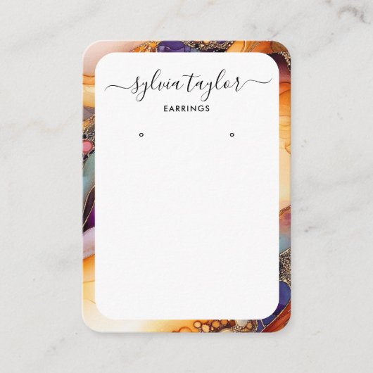 Moderne kleurrijke lijst oorbel lijst Display logo Visitekaartje (Voorkant)