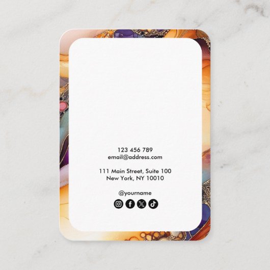 Moderne kleurrijke lijst oorbel lijst Display logo Visitekaartje (Achterkant)