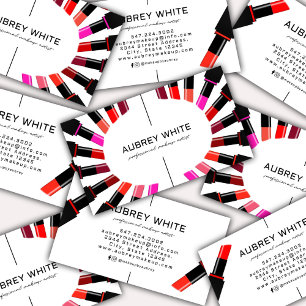 Moderne kleurrijke lippenstift cosmetica make-up a visitekaartje