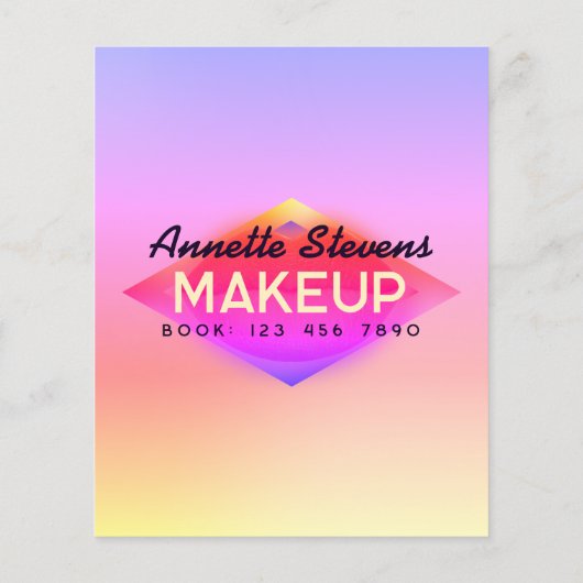 Moderne kleurrijke make-up en schoonheid flyer (Achterkant)