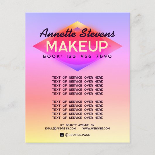 Moderne kleurrijke make-up en schoonheid flyer (Voorkant)