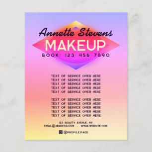 Moderne kleurrijke make-up en schoonheid flyer
