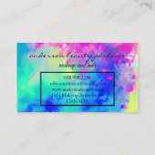 Moderne Kleurrijke make-up kunstenaar regenboog Visitekaartje (Achterkant)