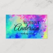 Moderne Kleurrijke make-up kunstenaar regenboog Visitekaartje (Voorkant)