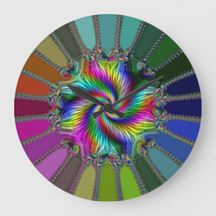 Moderne Kleurrijke Mandala Patroon Wandklok