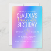 Moderne kleurrijke meisjes verjaardag kaart (Voorkant)