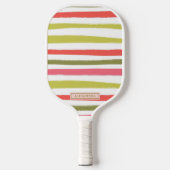 Moderne kleurrijke meisjesgestreepte pickleball paddle (Voorkant)