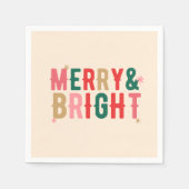 Moderne Kleurrijke Merry & Bright Servet (Voorkant)