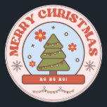 Moderne kleurrijke Merry Christmas Classic Round Ronde Sticker<br><div class="desc">vrolijk kerstfeest,  modern,  kleurrijk,  typografie,  eenvoudig,  vet,  hart,  minimaal,  kerstcadeaus cadeaus,  cadeau labels</div>