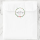 Moderne kleurrijke Merry Christmas Classic Round Ronde Sticker (Tas)