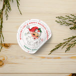 Moderne kleurrijke Merry Christmas Classic Round Ronde Sticker<br><div class="desc">vrolijk kerstfeest,  modern,  kleurrijk,  typografie,  eenvoudig,  vet,  hart,  minimaal,  kerstcadeaus cadeaus,  cadeau labels</div>