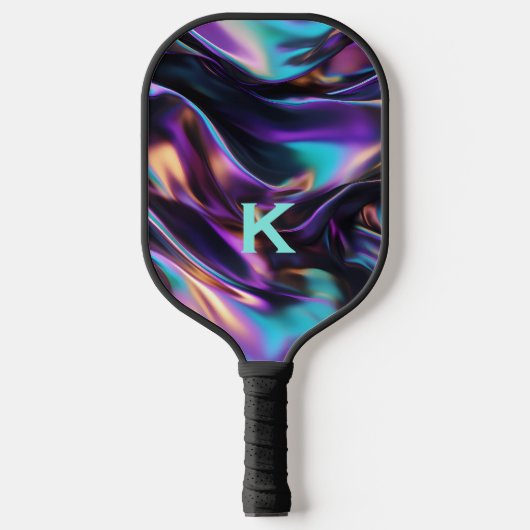 Moderne kleurrijke metaalregenboog pickleball paddle (Voorkant)