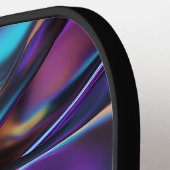 Moderne kleurrijke metaalregenboog pickleball paddle (Links Detail)