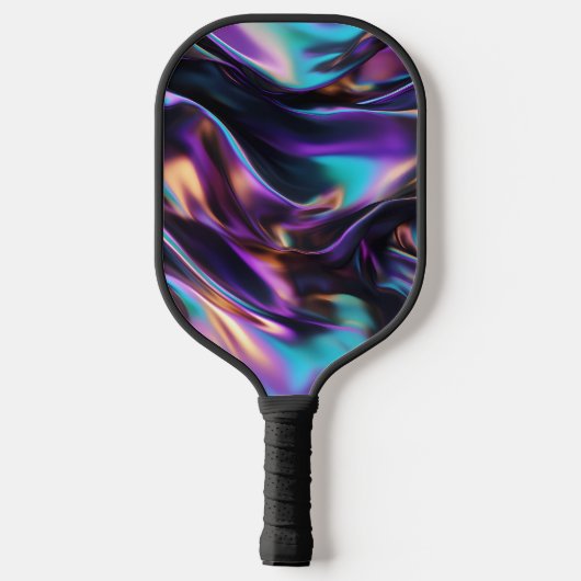 Moderne kleurrijke metaalregenboog pickleball paddle (Achterkant)