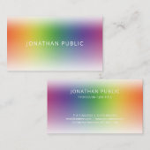 Moderne kleurrijke minimalistische elegante Sjablo Visitekaartje (Voorkant / Achterkant)