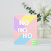 moderne kleurrijke minimalistische hoe je kerstkaa feestdagenkaart (Staand voorkant)