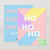 moderne kleurrijke minimalistische hoe je kerstkaa feestdagenkaart (Voorkant / Achterkant)