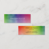 Moderne, kleurrijke minimalistische Sjabloon Mini Visitekaartje (Voorkant / Achterkant)